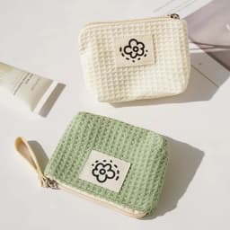 Japanese Cute Simple Waffle Change Bag Storage Bag Women's Wrist Bag