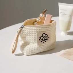 Japanese Cute Simple Waffle Change Bag Storage Bag Women's Wrist Bag