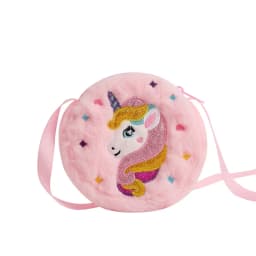 2 PC Cartoon Unicorn Crossbody Bag Children Cute PlushShoulder Bag Girls Small Backpack Suitable For School Holiday Gifts