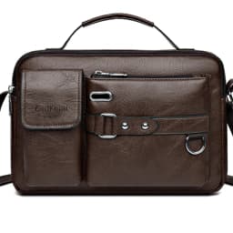 Men's Retro Messenger Bag with Waterproof Design, Large Capacity Laptop Briefcase for Office Work, Travel and School
