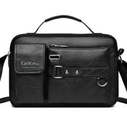 Men's Retro Messenger Bag with Waterproof Design, Large Capacity Laptop Briefcase for Office Work, Travel and School
