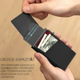 Men's Card Holder Ultra-thin Aluminum Wallet with RFID Protection and Coin Compartment