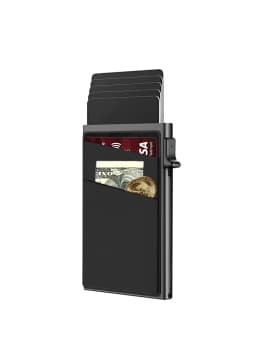 Men's Card Holder Ultra-thin Aluminum Wallet with RFID Protection and Coin Compartment