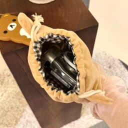Cute Cartoon Bear Drawstring Bag Large Capacity Cosmetic Pouch Portable Storage Case for USB Cable Jewelry Makeup Brushes