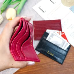Customizable Name Letter Crocodile Pattern PU Simple and High-End Multi-Color Women's Gift Multi-Slot Coin Purse Card Case