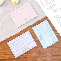 Customizable Name Letter Crocodile Pattern PU Simple and High-End Multi-Color Women's Gift Multi-Slot Coin Purse Card Case