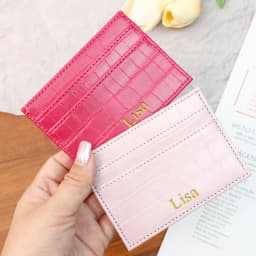 Customizable Name Letter Crocodile Pattern PU Simple and High-End Multi-Color Women's Gift Multi-Slot Coin Purse Card Case