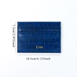 Customizable Name Letter Crocodile Pattern PU Simple and High-End Multi-Color Women's Gift Multi-Slot Coin Purse Card Case