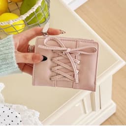 Women's Bow Lace Up Wallet Ultra Thin Multi Card Slot Zipper Coin Purse Portable Cute Small Card Holder