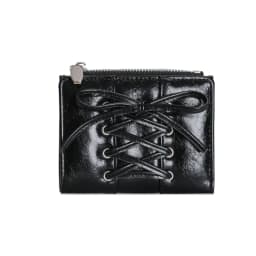 Women's Bow Lace Up Wallet Ultra Thin Multi Card Slot Zipper Coin Purse Portable Cute Small Card Holder