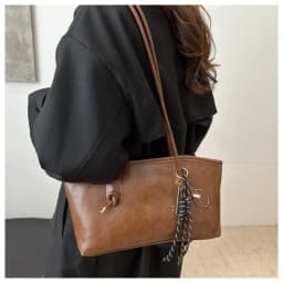 Y2K Trend Large Capacity Work Shoulder Bag Solid Color Simple Lady Handbags PU Leather Tote Bag Women Female