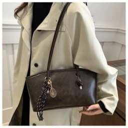 Y2K Trend Large Capacity Work Shoulder Bag Solid Color Simple Lady Handbags PU Leather Tote Bag Women Female