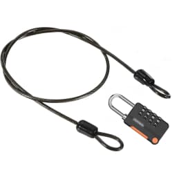 Security Steel Cable with 4 Digit Combination Lock 1 Set Travel Padlock 1m Coated Safety Wire Rope Double Loop for Luggage Bag
