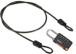 Security Steel Cable with 4 Digit Combination Lock 1 Set Travel Padlock 1m Coated Safety Wire Rope Double Loop for Luggage Bag