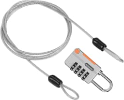 Security Steel Cable with 4 Digit Combination Lock 1 Set Travel Padlock 1m Coated Safety Wire Rope Double Loop for Luggage Bag