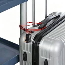 Security Steel Cable with 4 Digit Combination Lock 1 Set Travel Padlock 1m Coated Safety Wire Rope Double Loop for Luggage Bag