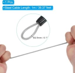 Security Steel Cable with 4 Digit Combination Lock 1 Set Travel Padlock 1m Coated Safety Wire Rope Double Loop for Luggage Bag