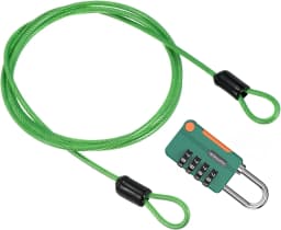 Security Steel Cable with 4 Digit Combination Lock 1 Set Travel Padlock 1m Coated Safety Wire Rope Double Loop for Luggage Bag