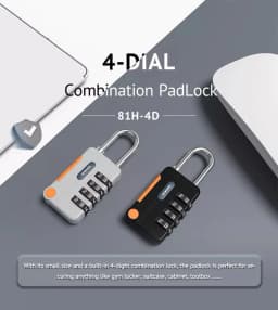Security Steel Cable with 4 Digit Combination Lock 1 Set Travel Padlock 1m Coated Safety Wire Rope Double Loop for Luggage Bag