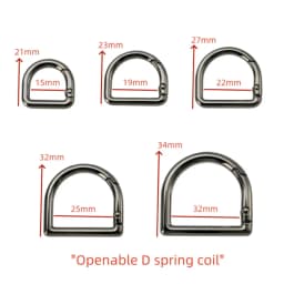 5-10 Pcs D Shape Type Spring Ring Openable Leather Bag Handbag Strap Buckle Connect Keyring Pendant Dog Chain Snap Clasp Clip 