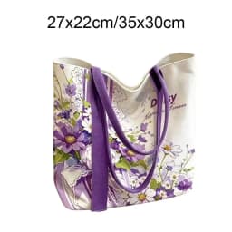 Durable Floral Canvas Bag Large Capacity Reusable Tote Bag Lightweight Versatile Lunch Bag Women's Accessories