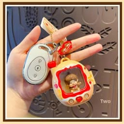 Retro Tv Doll Keychain Light Up Miniature Plastic Blind Box Charm Press To Shine Aesthetic Y2k Bag Gifts For Women And Teens
