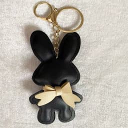 New PU Leather Bunny Keychain Heart Decoration Key Holders Hanging Charm Solid Color Bag Pendant Accessories Gift