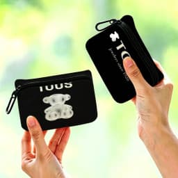 T-TOUS Sweet-Tender Portable Mini Oxford Cloth Coin Purse With Carabiner Hook Zipper Key Card Earphone Storage Wallet