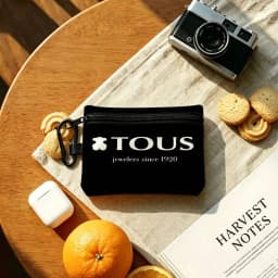 T-TOUS Sweet-Tender Portable Mini Oxford Cloth Coin Purse With Carabiner Hook Zipper Key Card Earphone Storage Wallet