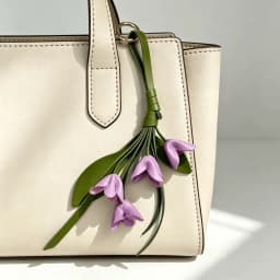 Handmade PU Leather Lily of The Valley Keychain Creative Bag Charm, Suitable for Wedding Favors and Blessing Gifts.