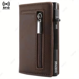 Magnetic Credit Card Holder Luxury Men Wallet Rfid Blocking Pop Up Minimalist Wallet Leather Bank Cardholder Case Vallet for Men