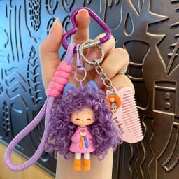 1pc Nifu Doll Pendant - Cartoonish, Cool, Fluffy-Haired Girl Keychain Pendant for Bags and Accessories