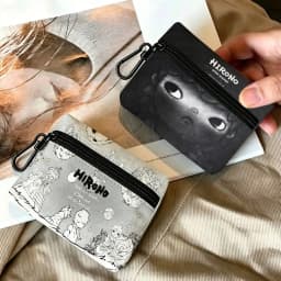 H-Hirono Mysterious-Artistic Oxford Coin Wallet Detachable Carabiner Hook Compact Storage Bag For Outdoor Shopping Accessory