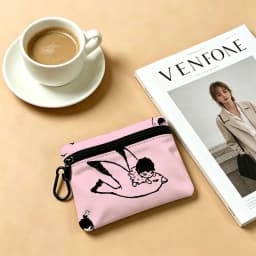 H-Hirono Mysterious-Artistic Oxford Coin Wallet Detachable Carabiner Hook Compact Storage Bag For Outdoor Shopping Accessory