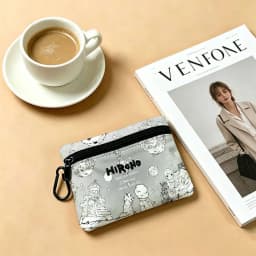 H-Hirono Mysterious-Artistic Oxford Coin Wallet Detachable Carabiner Hook Compact Storage Bag For Outdoor Shopping Accessory