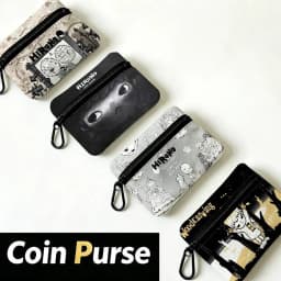 H-Hirono Mysterious-Artistic Oxford Coin Wallet Detachable Carabiner Hook Compact Storage Bag For Outdoor Shopping Accessory