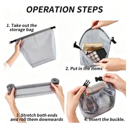 Foldable Waterproof Drawstring Storage Bag Large Capacity Sports Gym Swim Travel Toiletry Organizer Pouch
