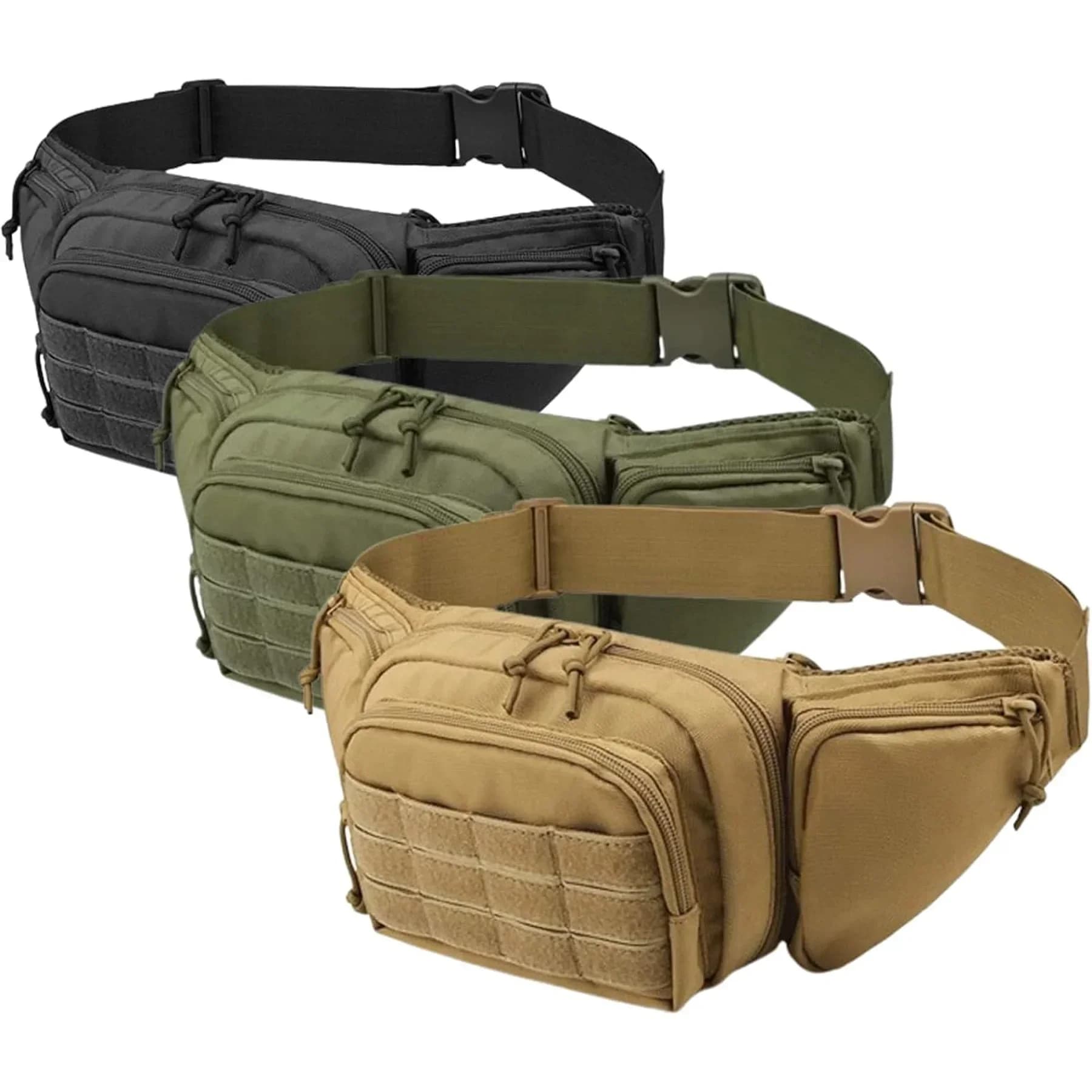 Packs for Men Nylon Shoulder Hiking Tactical Multi-function Waist Pack Fanny  Mobile Phone Bag Sports High-capacity Waist Bag