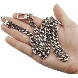 Purse Chain Strap Flat Chain Strap Handbag Chains with Metal Buckles for Wallet Satchel Tote Bags Shoulder Bag Chain Replacement