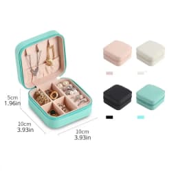Mini Jewelry Storage Box Portable Family Travel Earrings Necklace Storage Box Female Ring Organizer PU Leather Display Box