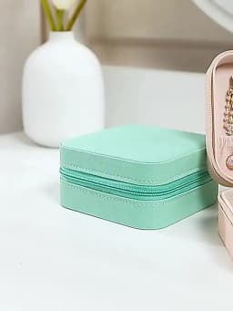 Mini Jewelry Storage Box Portable Family Travel Earrings Necklace Storage Box Female Ring Organizer PU Leather Display Box
