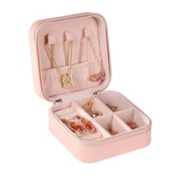Mini Jewelry Storage Box Portable Family Travel Earrings Necklace Storage Box Female Ring Organizer PU Leather Display Box
