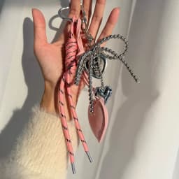 INS Bag Key Chain Korean Style Bow Phone Pendant Chain Heart Charm Strap Braided Rope Bag Hanging Decors Jewelry Gift Decoration