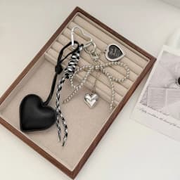 INS Bag Key Chain Korean Style Bow Phone Pendant Chain Heart Charm Strap Braided Rope Bag Hanging Decors Jewelry Gift Decoration