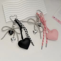 INS Bag Key Chain Korean Style Bow Phone Pendant Chain Heart Charm Strap Braided Rope Bag Hanging Decors Jewelry Gift Decoration