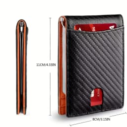 Slim Wallets for Men - Leather Money Clip Mens Wallet - RFID Blocking Front Pocket Bifold Wallet - Minimalist Credit Card Holder