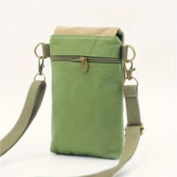 Solid Color Canvas 3 Layer Crossbody Cell Phone Bag Simple Cloth Women's Bag Fashion Satchel Shoulder Coin Purse