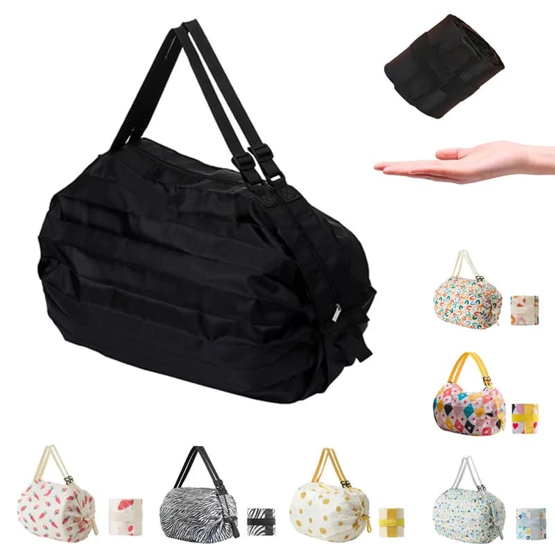 1pc Foldable Shopping Bags Foldable Storage Bag With Handle Portable Travel Camouflage Handbags Large Capacity Nylon Bag