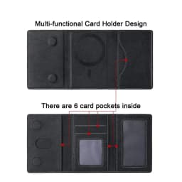 Powerful Magnetic Leather Wallet Magsafe for IPhone 16 15 Pro Max for IPhone 15 14 Pro Card Holder Phone Pouch Protective Case