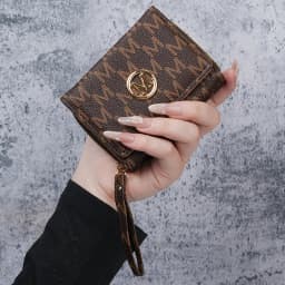 New style women's wallet, short, European and American PU high-end coin purse, printed, multi-card slots, small wallet, money cl